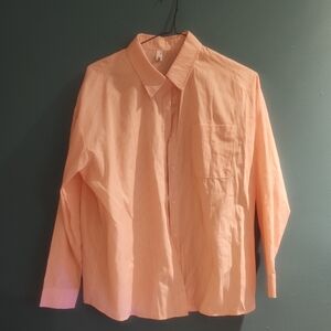 Striped Peach Button-Up Shirt